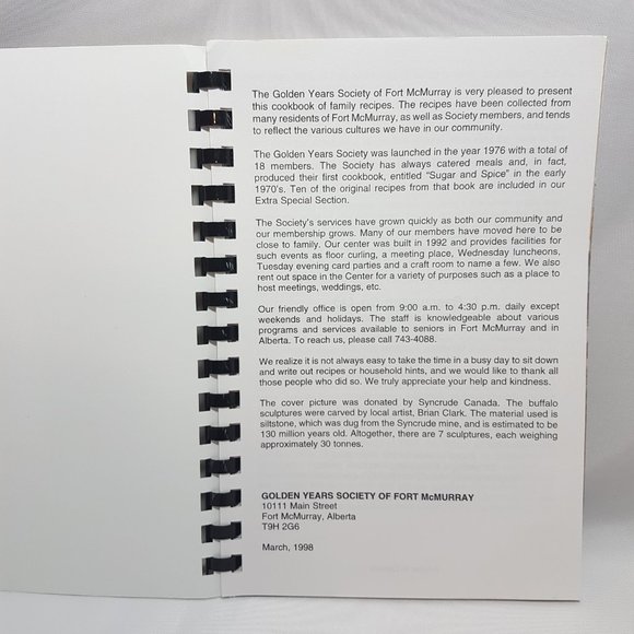 Vintage 1990s Cookbook Golden Years Society Fort McMurray Alberta Family Recipes - Picture 9 of 16